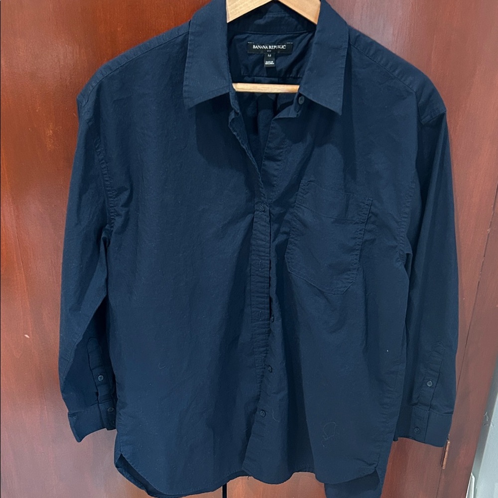 Banana Republic Women's Blue Button Down Shirt